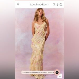 ✨LoveShackFancy✨yellow floral chiffon maxi dress